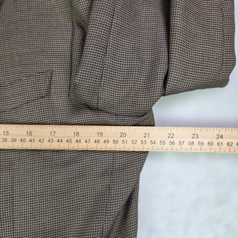 CANALI Wool Silk Blazer Men's 52/US 42 Brown Check‎ 3 Button Sport Coat Italy